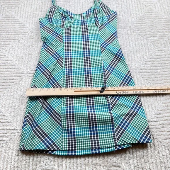 Urban Outfitters Plaid Mini Dress Women's Small Green Blue Gingham Grunge 90s - Picture 8 of 12